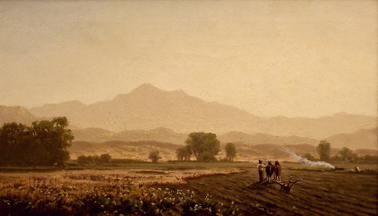 Farm with Distant Mountains
