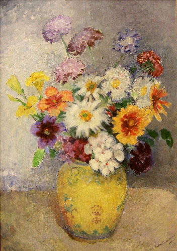 Floral in a Yellow Vase