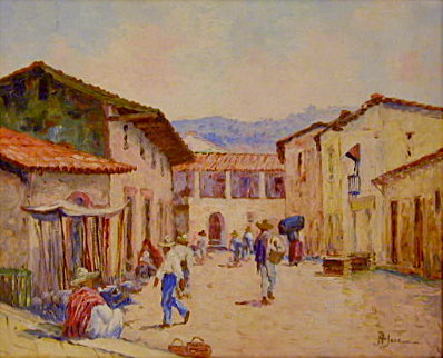 Mexican Village Scene