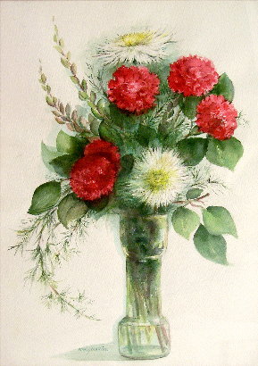 Arrangement in Red and White