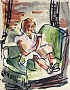 Girl in a Green Chair